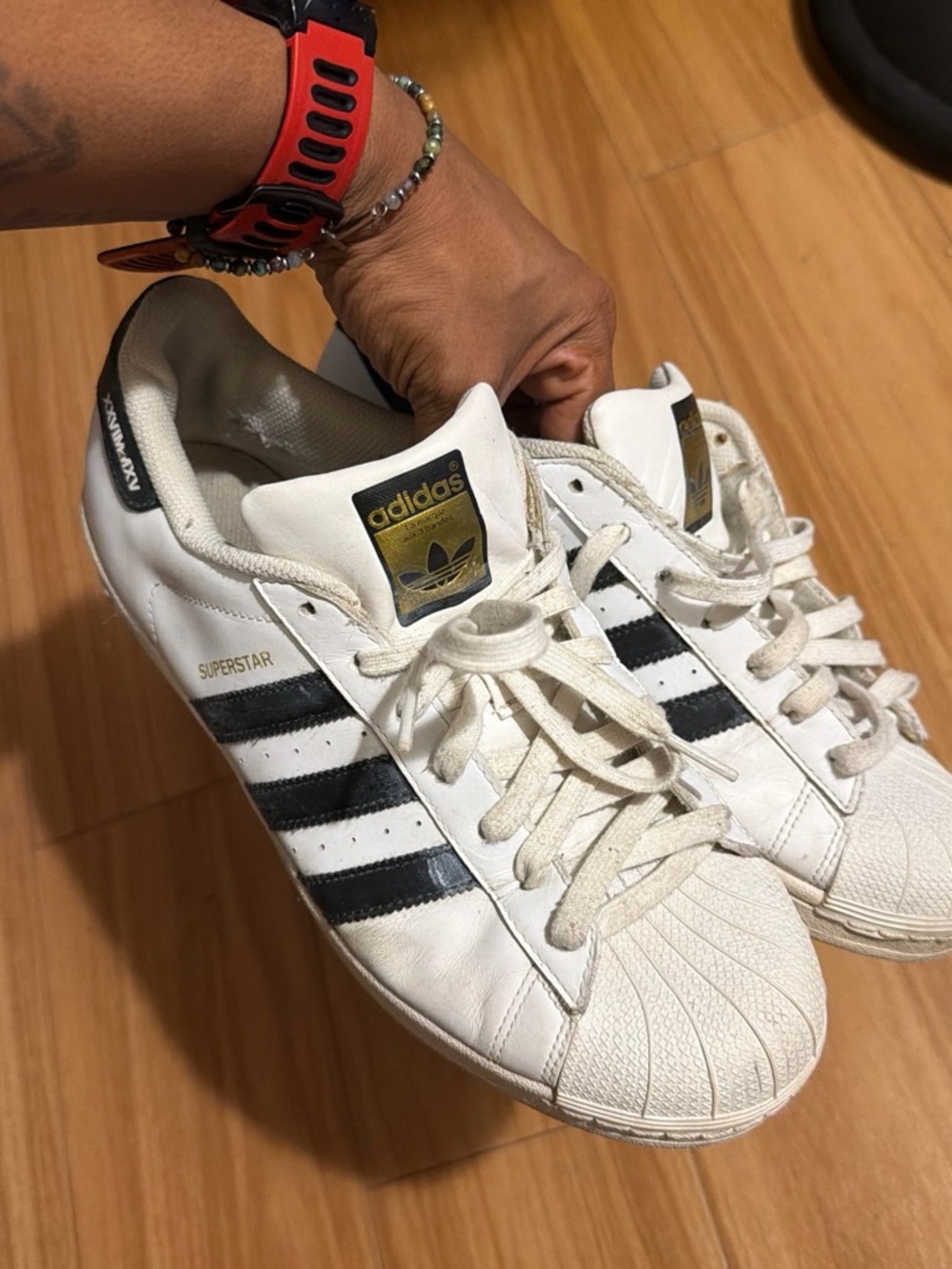 adidas Women’s Superstar White with Black Stripes